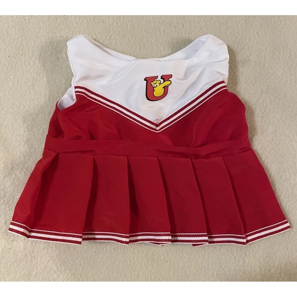 Build a Bear U CHEER University Cheerleading Uniform Red White Pleated Skirt